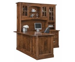 Covington L-Shaped Desk with Hutch Topper 76"
