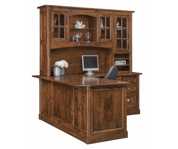 Covington L-Shaped Desk with Hutch Topper 76"