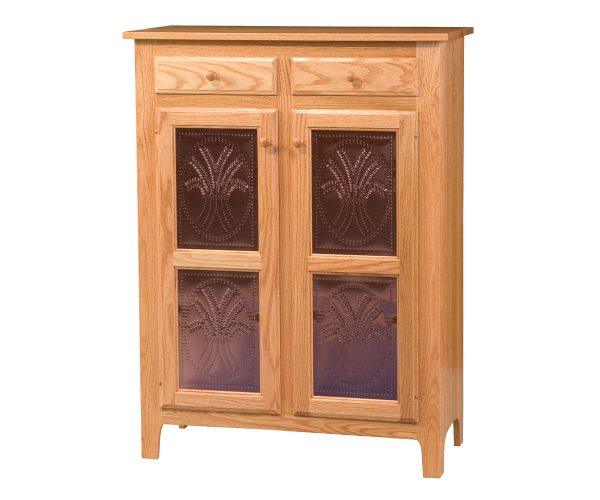 Classic 2 Drawer Copper Panel Pie Safe