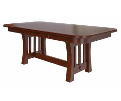 Curved Mission Double Pedestal Table