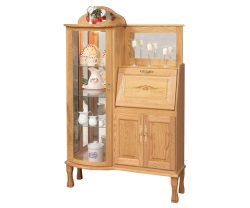 Rectangular Curio with Secretary Desk