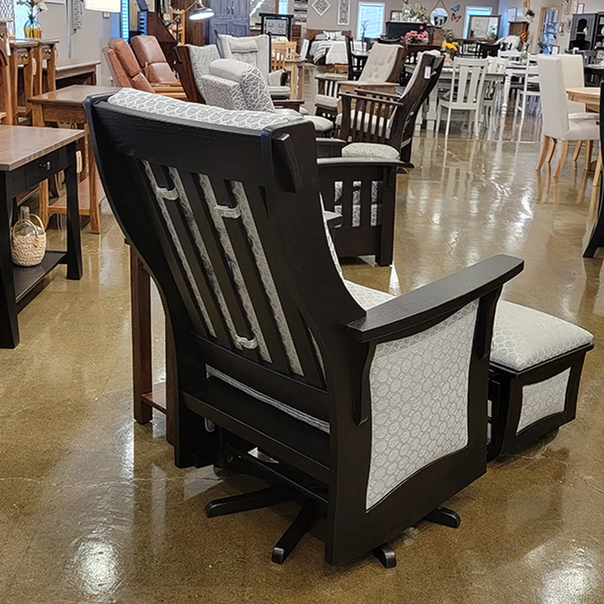 Featured image for “Sebana Inlay Swivel Glider & Ottoman”